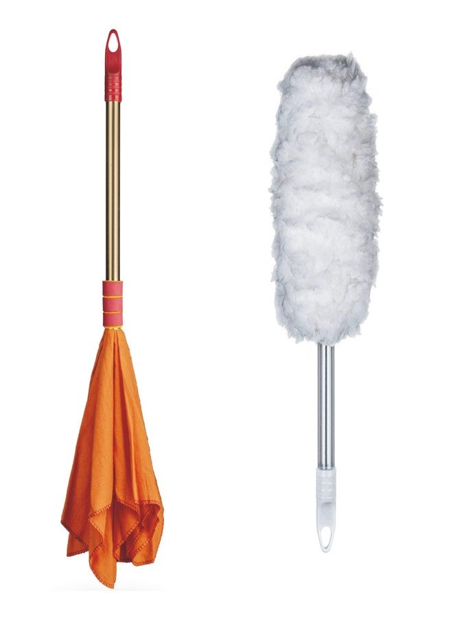 Vimal Micro-fine Duster + Golden Handle Dusting Cloth Mop Combo Set - Image 1